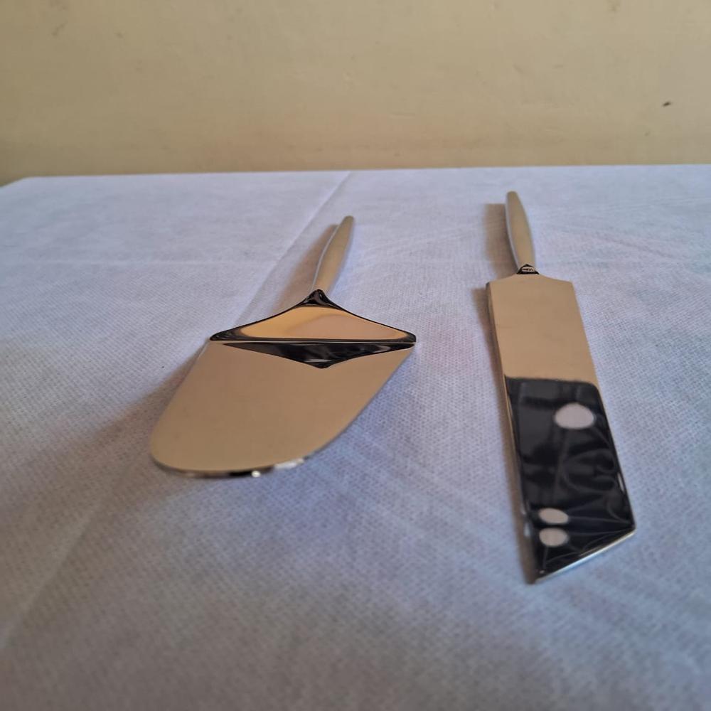 SS Cake Set Of 2 Natural Polish