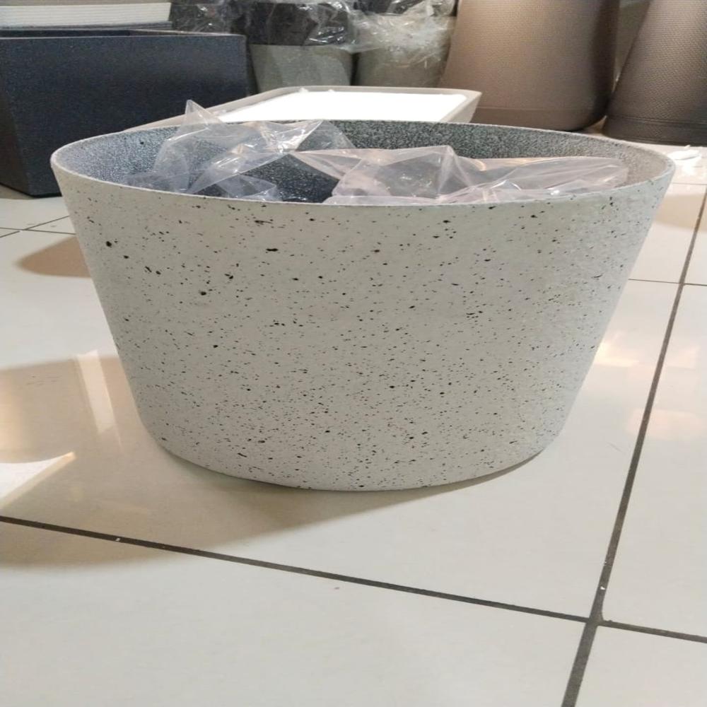 SG-BPT150 White Sand Coated Round Planter