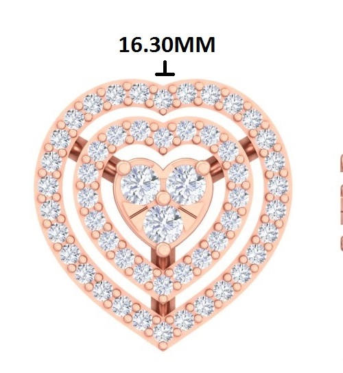 FER-0620D Triple-Layered Heart Halo Diamond Studs