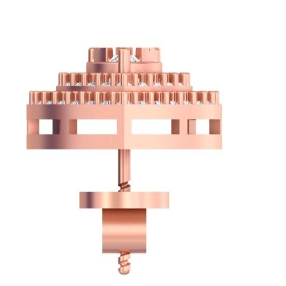 FER-0620D Triple-Layered Heart Halo Studs