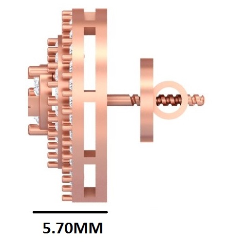 FER-0620D Triple-Layered Heart Halo Studs