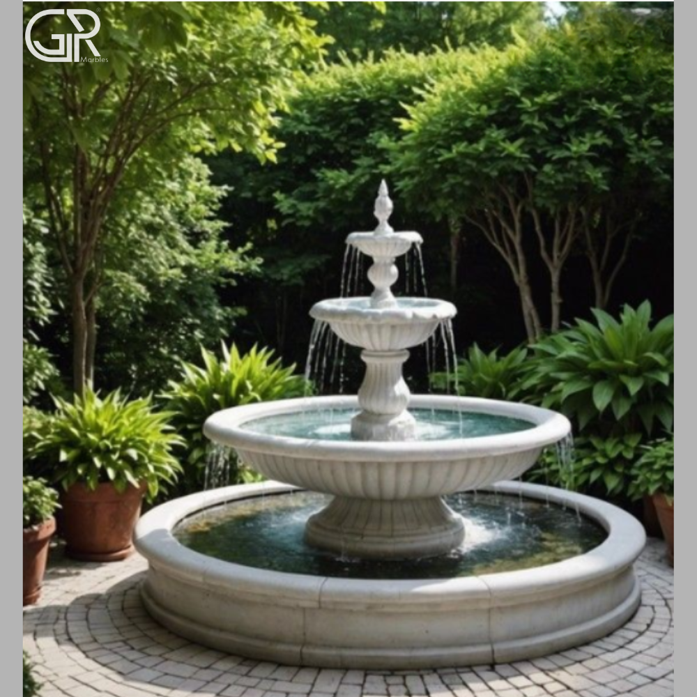  Marble Carved Outdoor Fountain
