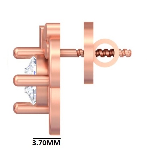 Whimsical Ribbon Solitaire Studs - Diamond Carat Weight: 18 Carat