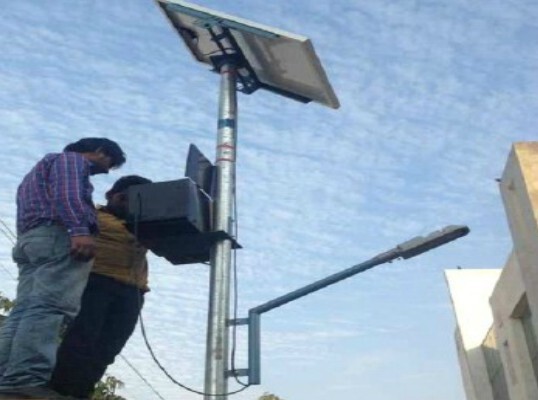 Industrial Solar Led Pole Light Structure