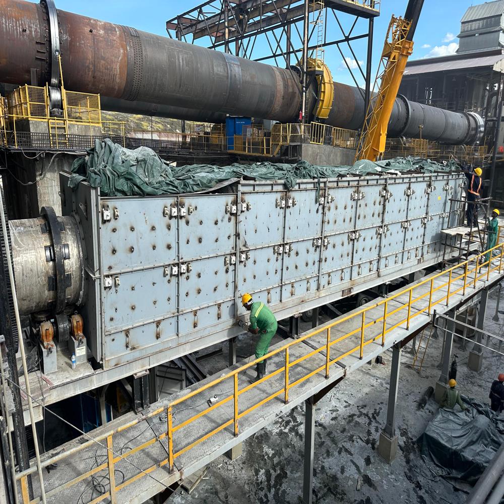 Rotary kiln under erection