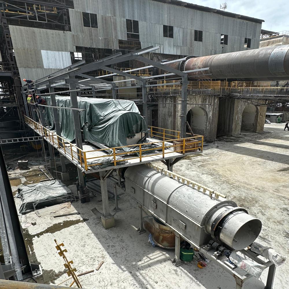 Rotary kiln under erection