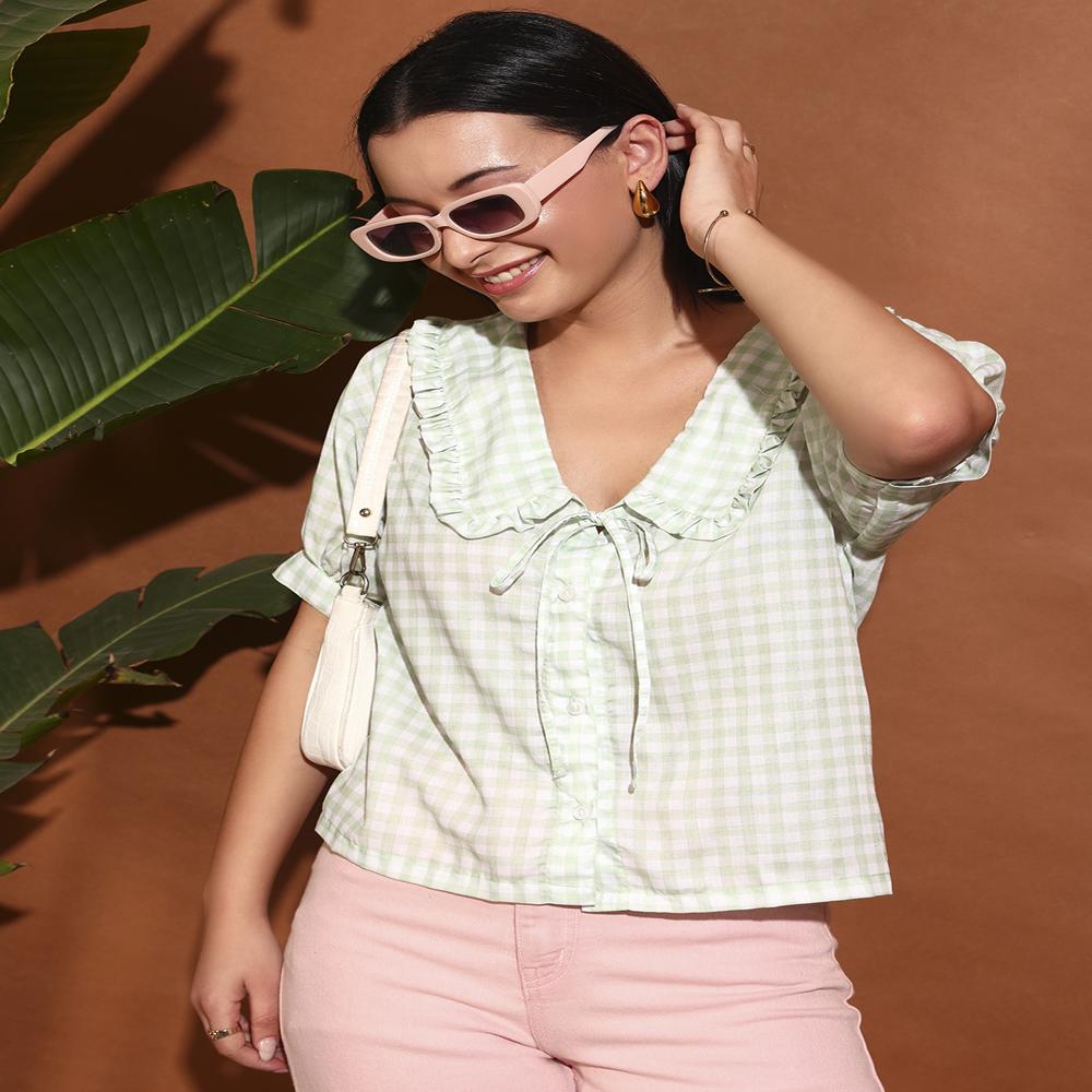 Classy Ghingham Collar Shirt