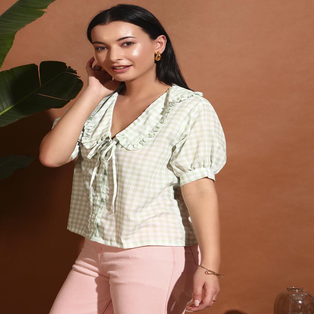 Classy Ghingham Collar Shirt