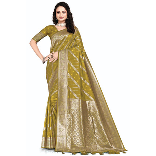 02H Silk Golden Bird Saree