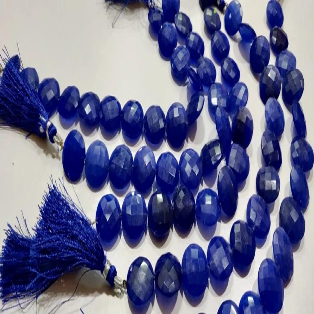 Blue Sapphire Round Coin Shape Briolette Faceted Straight Drilled Beads 15mm Sold per Strand 8 inches