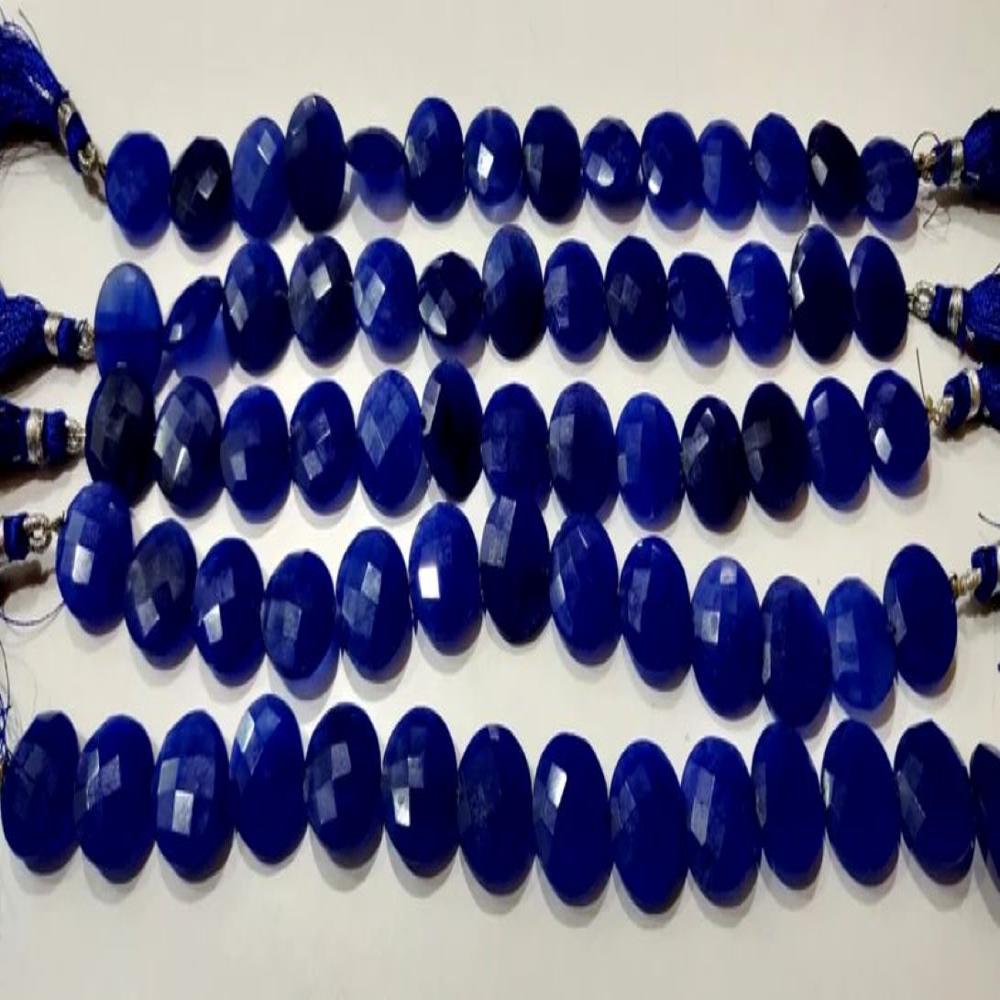 Blue Sapphire Round Coin Shape Briolette Faceted Straight Drilled Beads 15mm Sold per Strand 8 inches