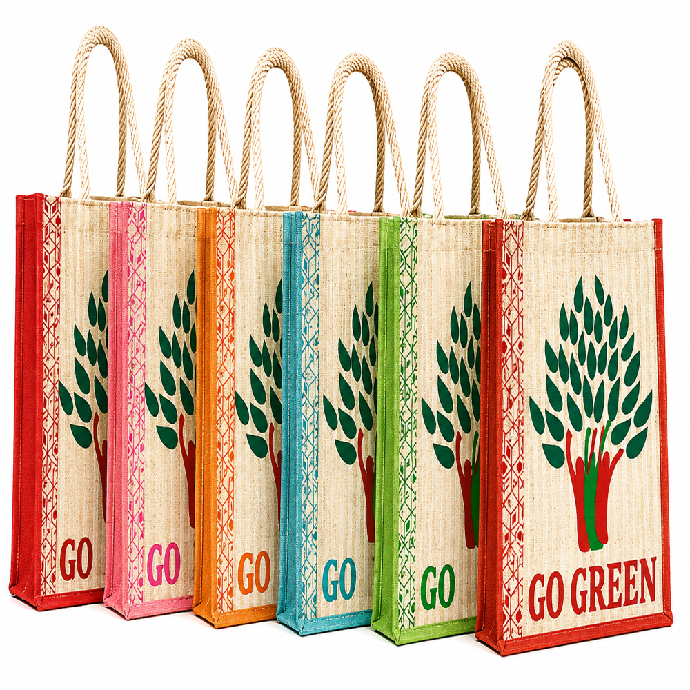 Printed Jute Canvas Bag - Feature: Eco-friendly
