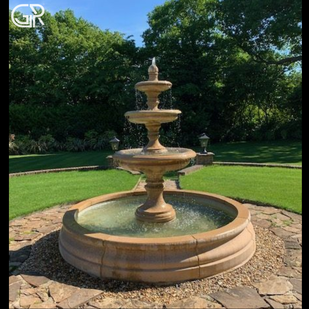 sandstone garden fountain 