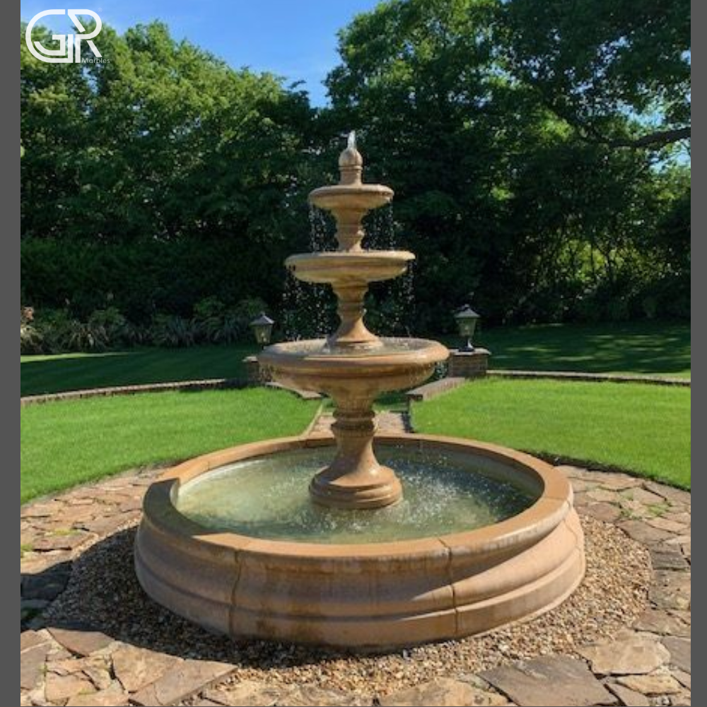 sandstone garden fountain 