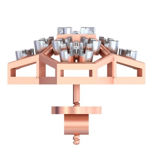 Geometric Floral Hexagon Stud Earrings