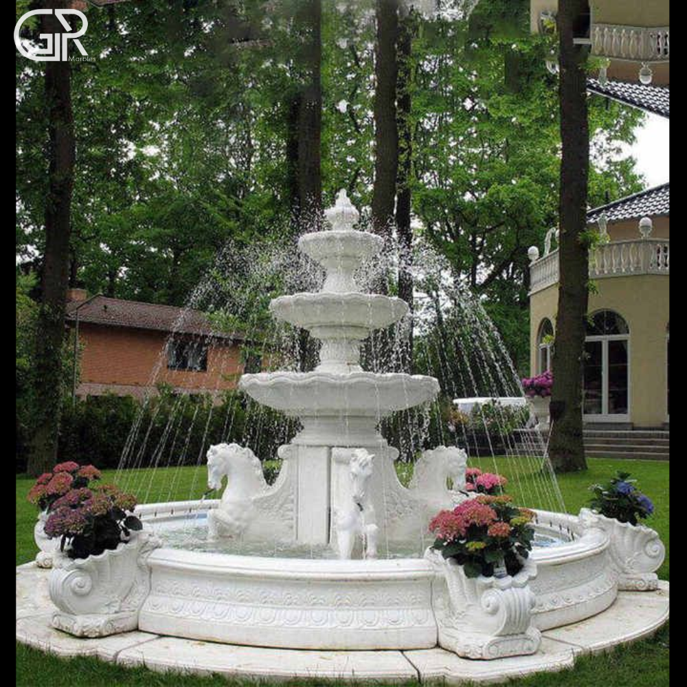 Stylish Outdoor Marble Fountain