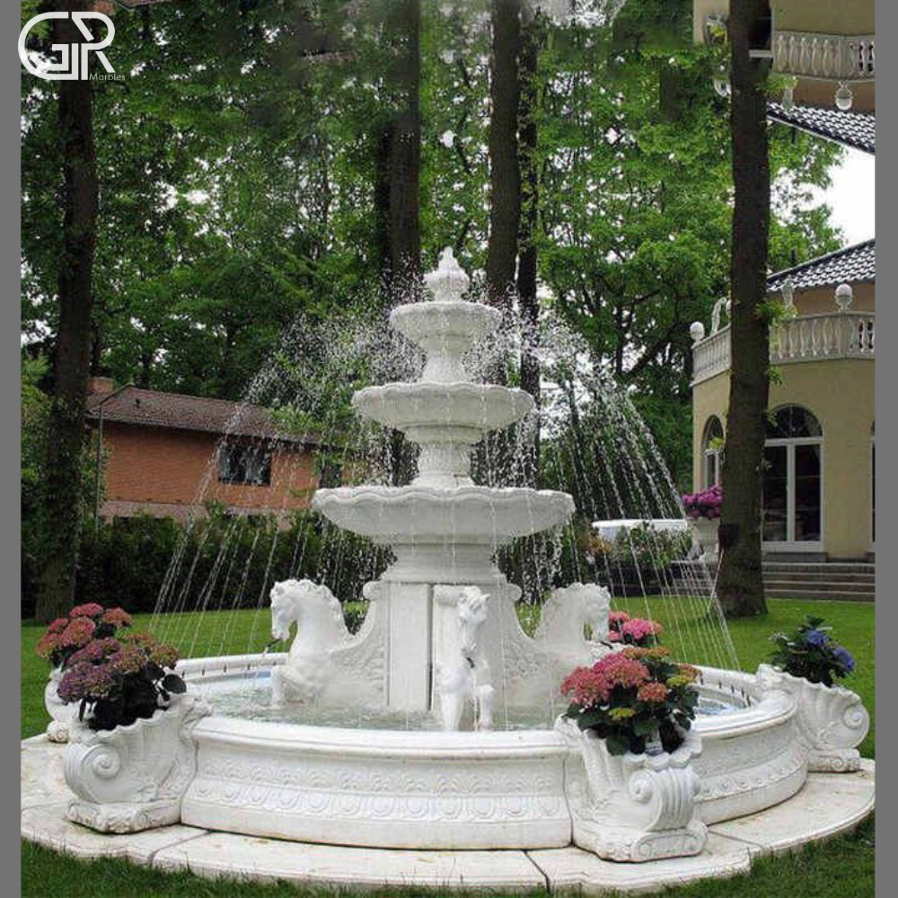 Stylish Outdoor Marble Fountain