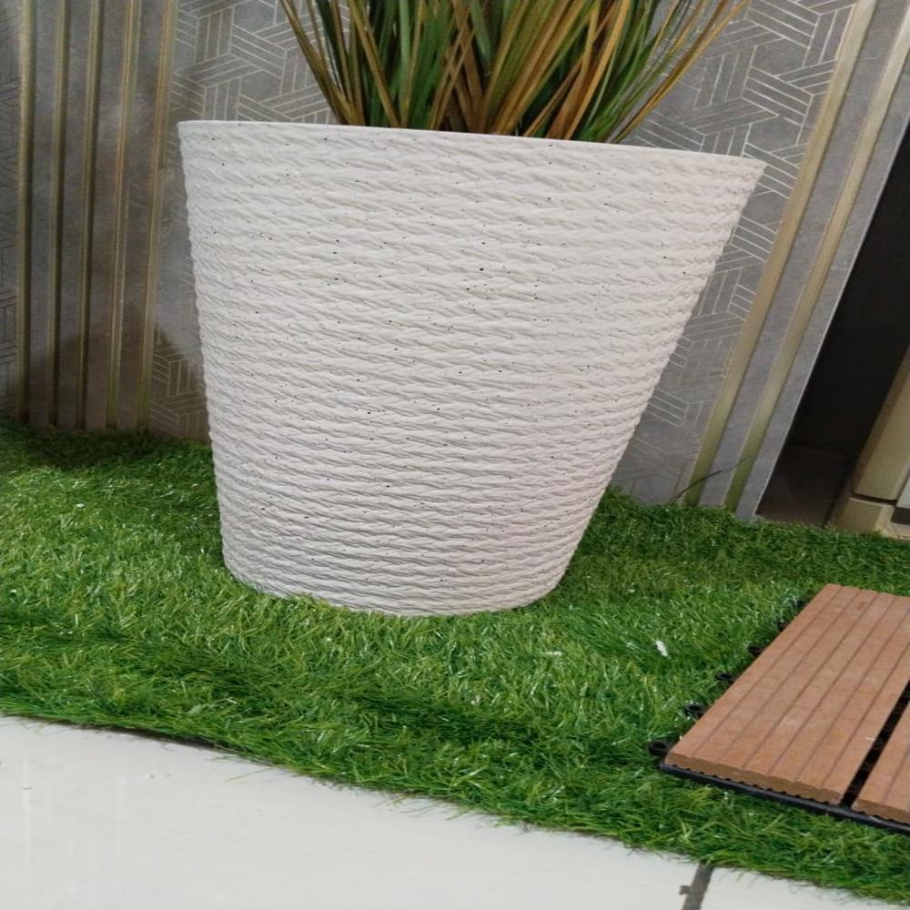 SG-BPT131 White Stone Cylinder Planter