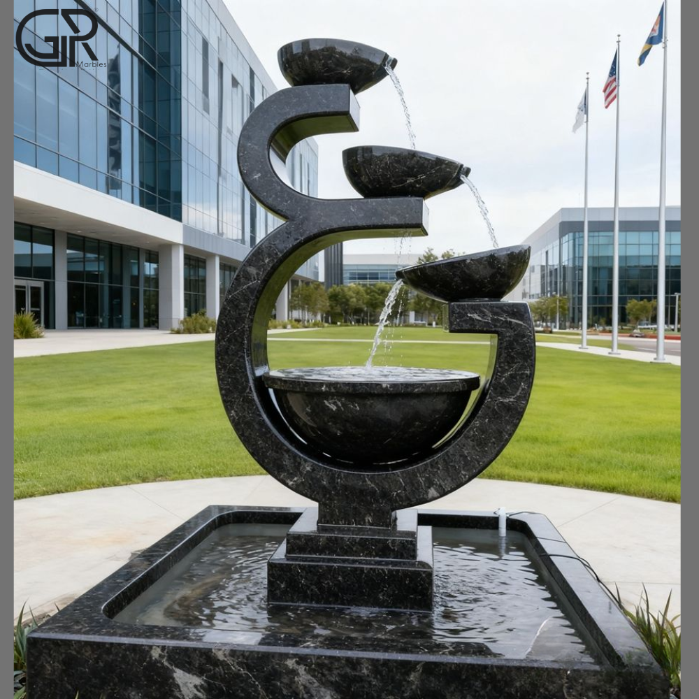 Black Marble Water Fountain