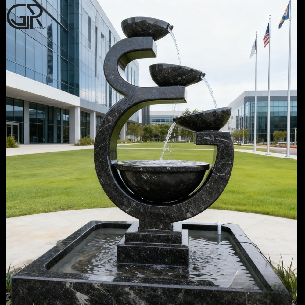 Black Marble Water Fountain