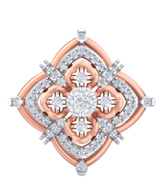 Ornate Mandala Rose Gold Diamond Studs