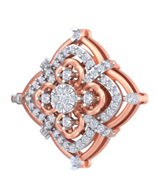 Ornate Mandala Rose Gold Diamond Studs