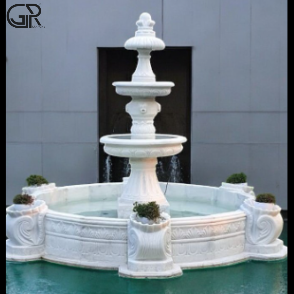 3 Tier Marble Outdoor Fountain