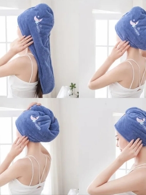Microfiber shower cap towel