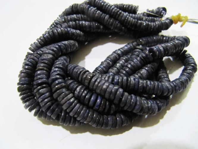 Natural Blue Sapphire 6mm Tyre Shape Beads Strand 8 inches Long