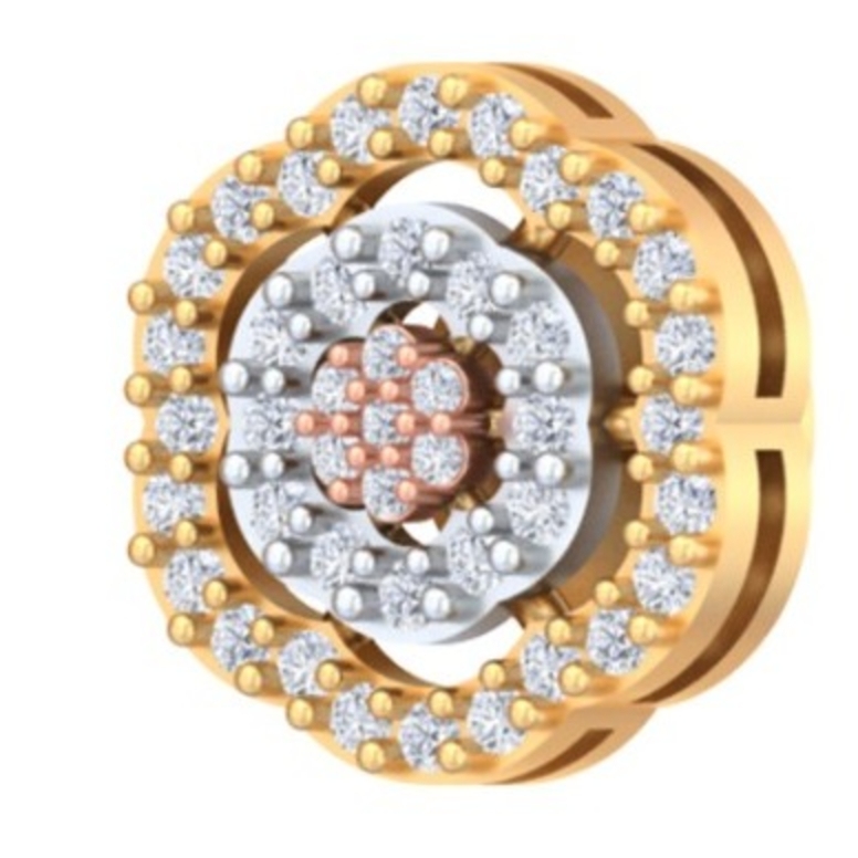 Concentric Halo Floral Diamond Studs Earring