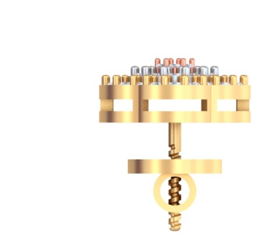 Concentric Halo Floral Diamond Studs Earring