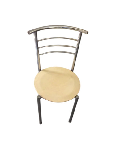Hotel Wooden Top Stainless Steel Chair