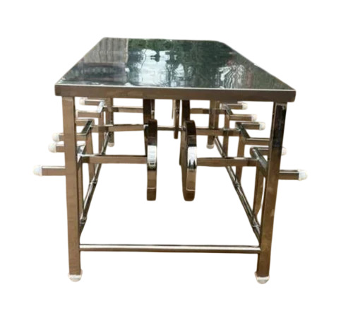 6 Seater Stainless Steel Canteen Table With Stool