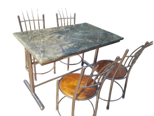 4 Seater Stainless Steel Canteen Table With Chair
