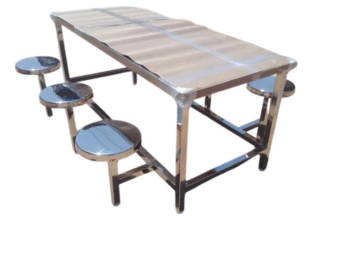 6 Seater Stainless Steel Canteen Table With Chair
