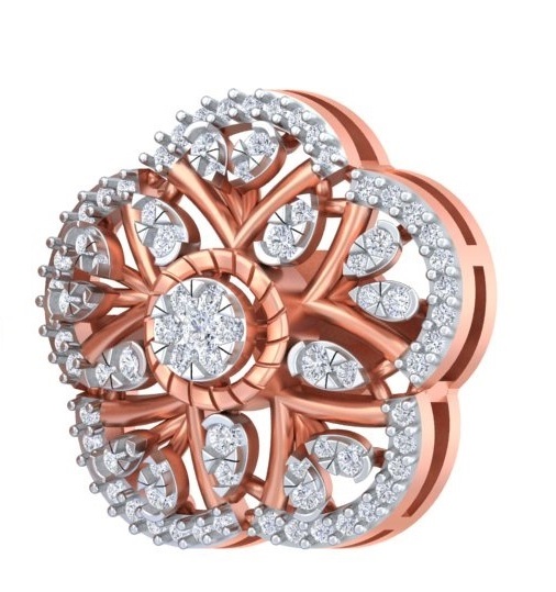 Roseate Petal Diamond Filigree Studs
