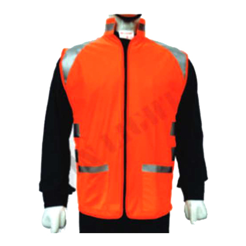 180GSM Front Open R Neck Polyester Fabric Safety Jacket