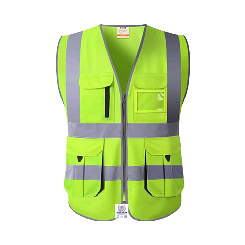 170GSM Right Yellow Green With Reflective Grey tape Safety Jacket