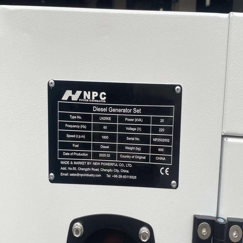 20kw 25kva Silent Soundproof Diesel Generator Sets Diesel Engine NPC Power Digital Panel
