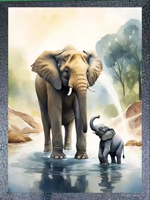 हाथी डिज़ाइन वाला फोटो फ्रेम