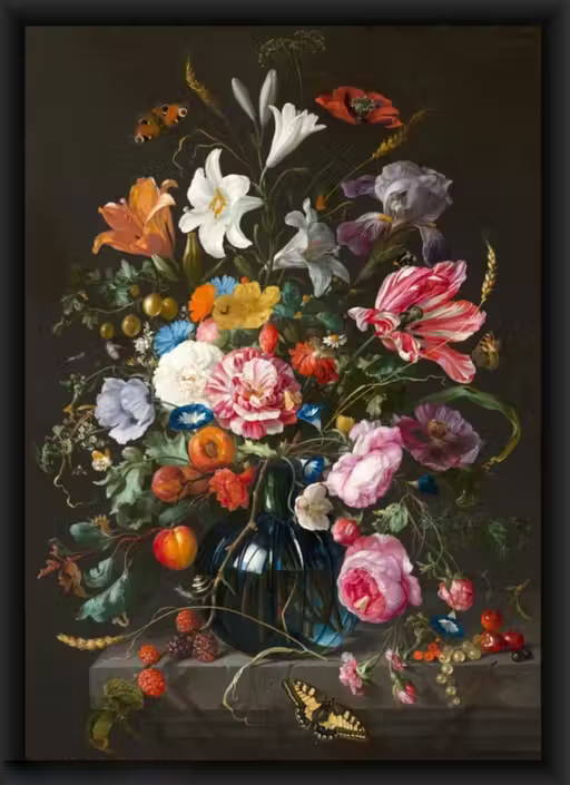 Flower Wall Poster Romantic Floral Photo Frame