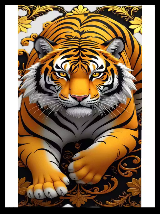 Majestic Roar Tigeres Wall Decorative A4 Size Photo Frame