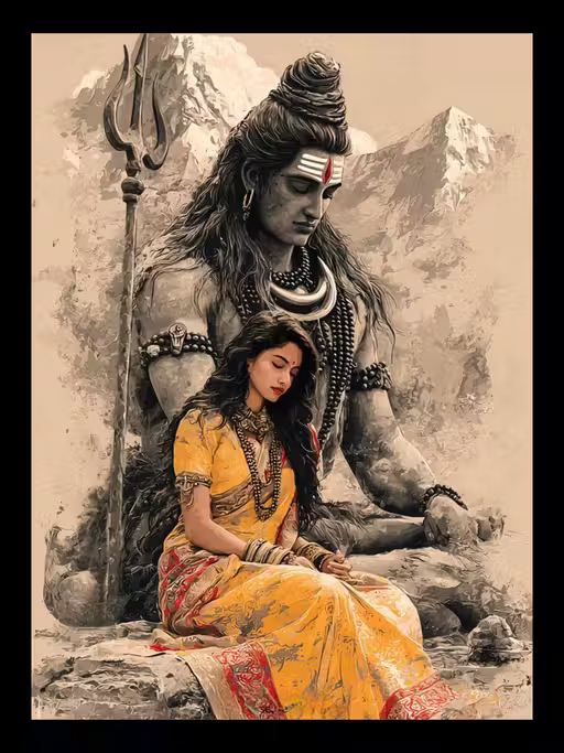 Shiv Parvati Photo Frame