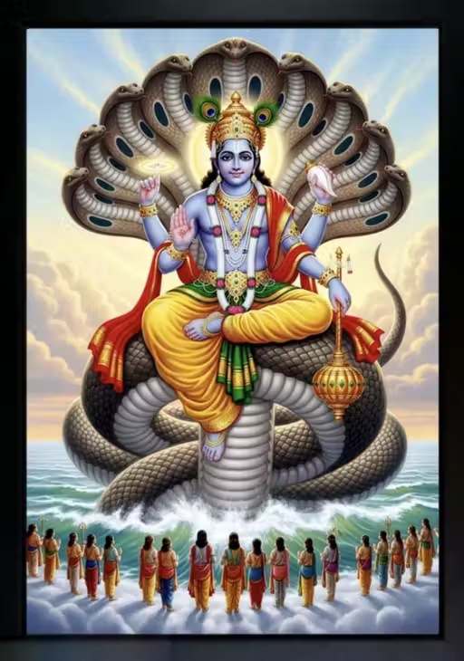 लक्ष्मी विष्णु गरुड़ फोटो फ्रेम