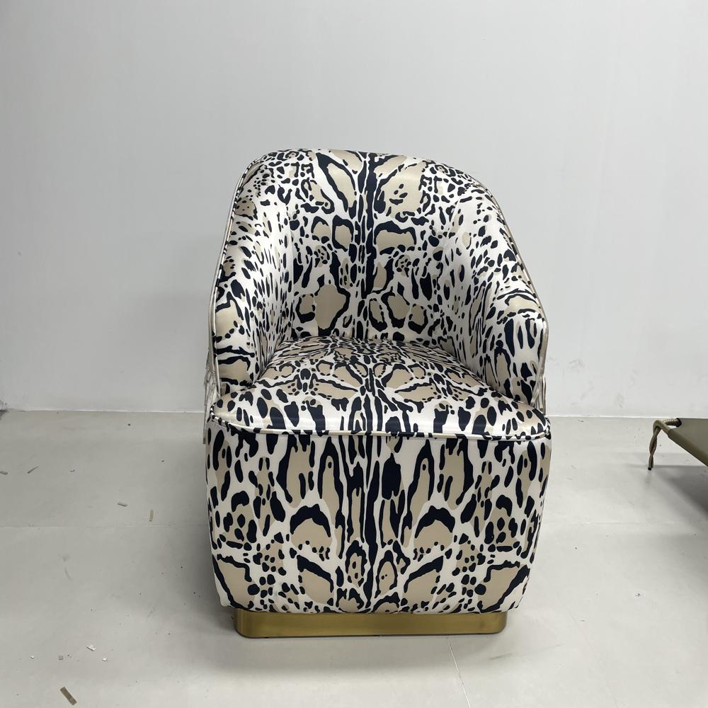 Leopard Print Accent Chair with Fringe