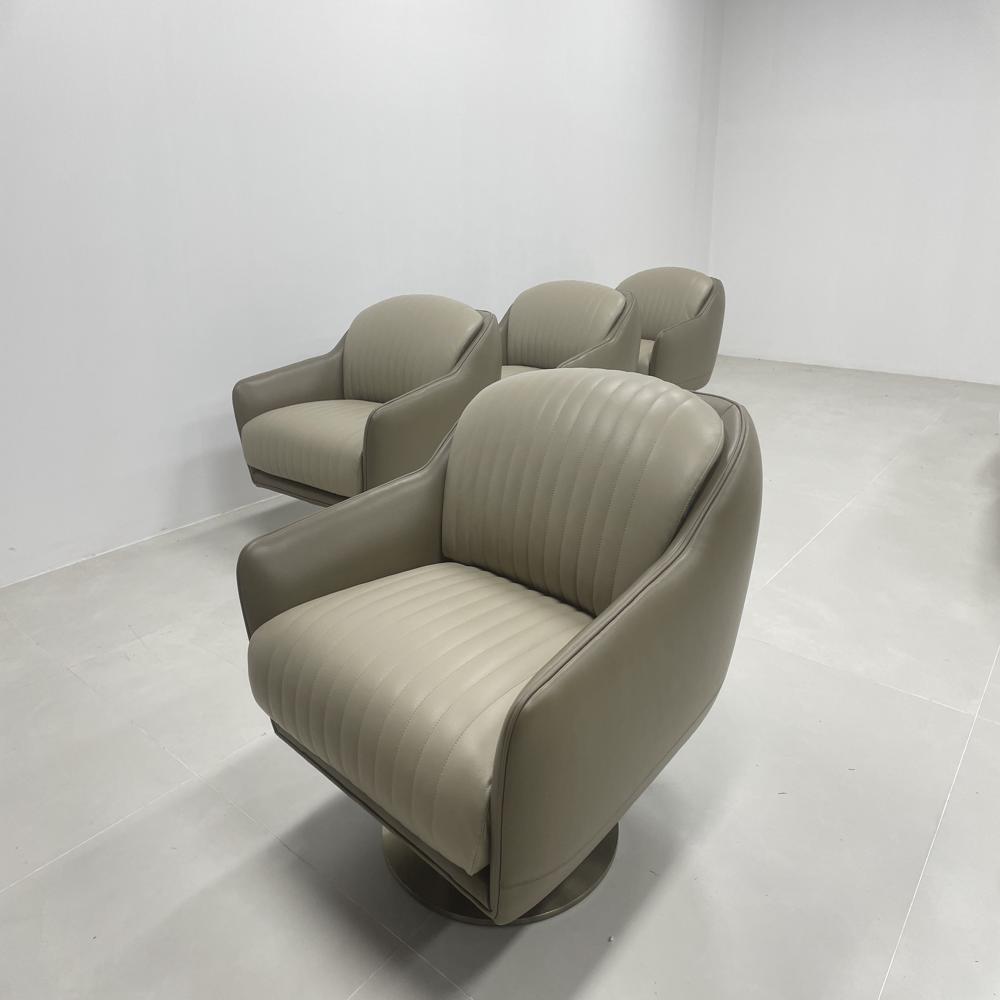 Modern Luxury Leather Swivel Accent Chair