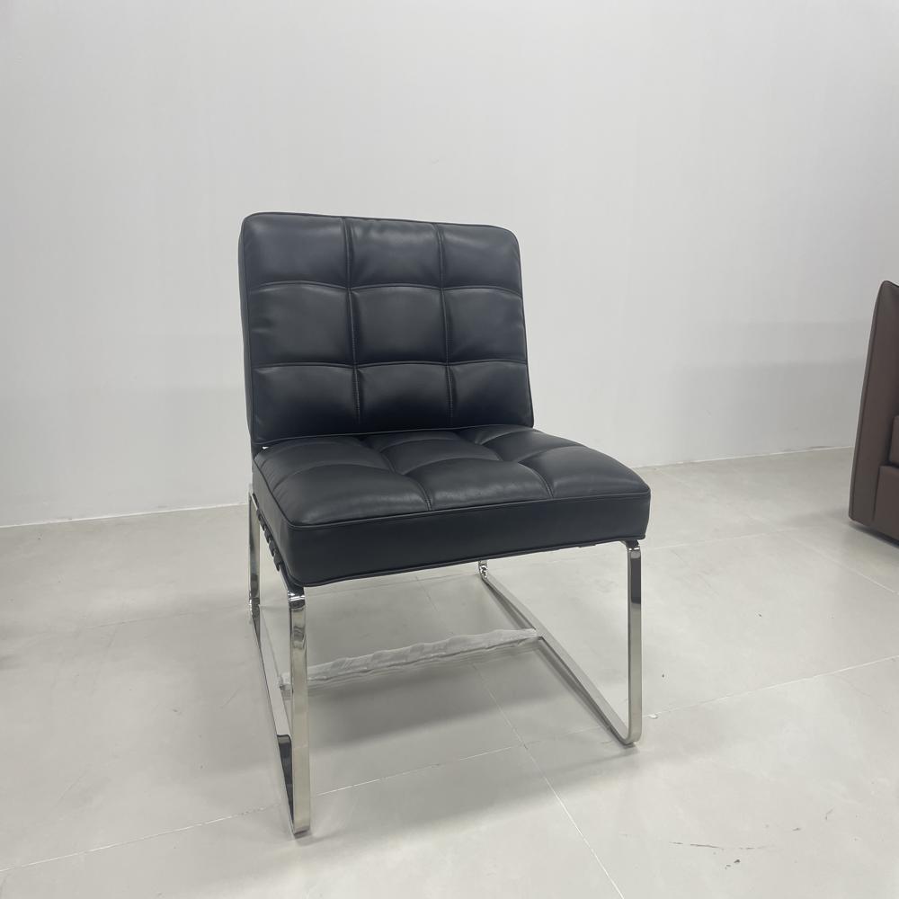 Barcelona Style AccentModern Luxury Black Leather Lounge Chair 