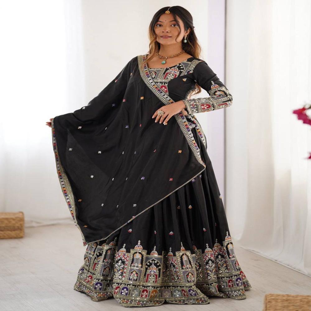 Black Sanjivani Lehenga