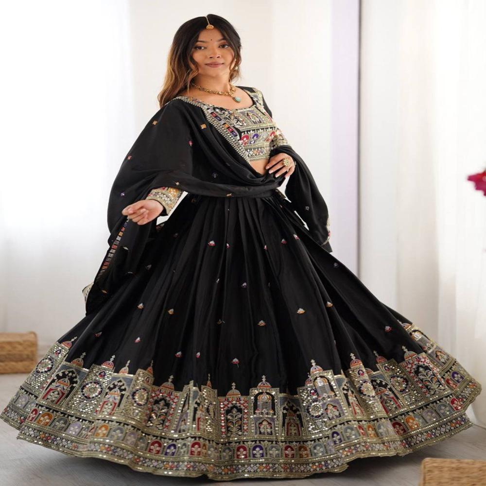 Black Sanjivani Lehenga