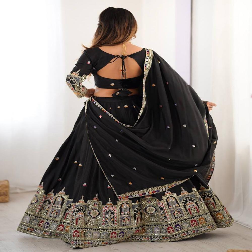 Black Sanjivani Lehenga